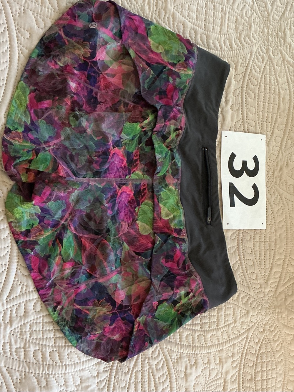 Lululemon Multi-Color Running Skirt with Black Waistband